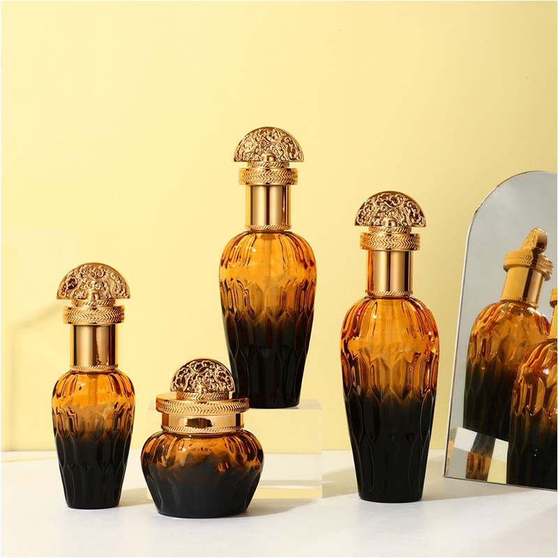 Контейнеры для косметики из матового прозрачного стекла для ухода за кожей Стеклянная бутылка для лосьона с насосом-капельницей Контейнеры для косметики из матового прозрачного стекла для ухода за кожей Стеклянная бутылка для лосьона с насосом-капельницей