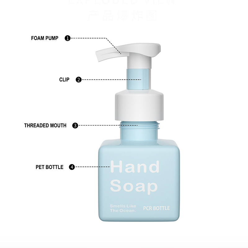 Многоразовый PCR 250 мл квадратный дозатор мыла для очищающего средства для лица Пластиковая бутылка для мытья тела с мылом для рук с пенным насосом Многоразовый PCR 250 мл квадратный дозатор мыла для очищающего средства для лица Пластиковая бутылка для мытья тела с мылом для рук с пенным насосом