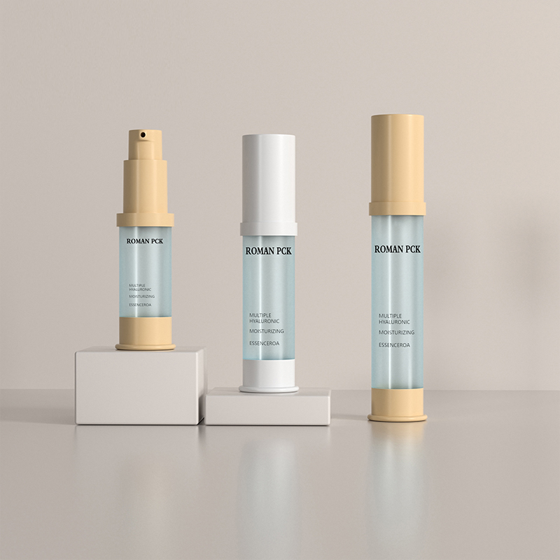 15 мл 30 мл 1 унция матовая безвоздушная бутылка с помпой, синяя тонкая форма, цилиндр, высокий косметический крем-гель для лица, сыворотка, лосьон, гель для румян