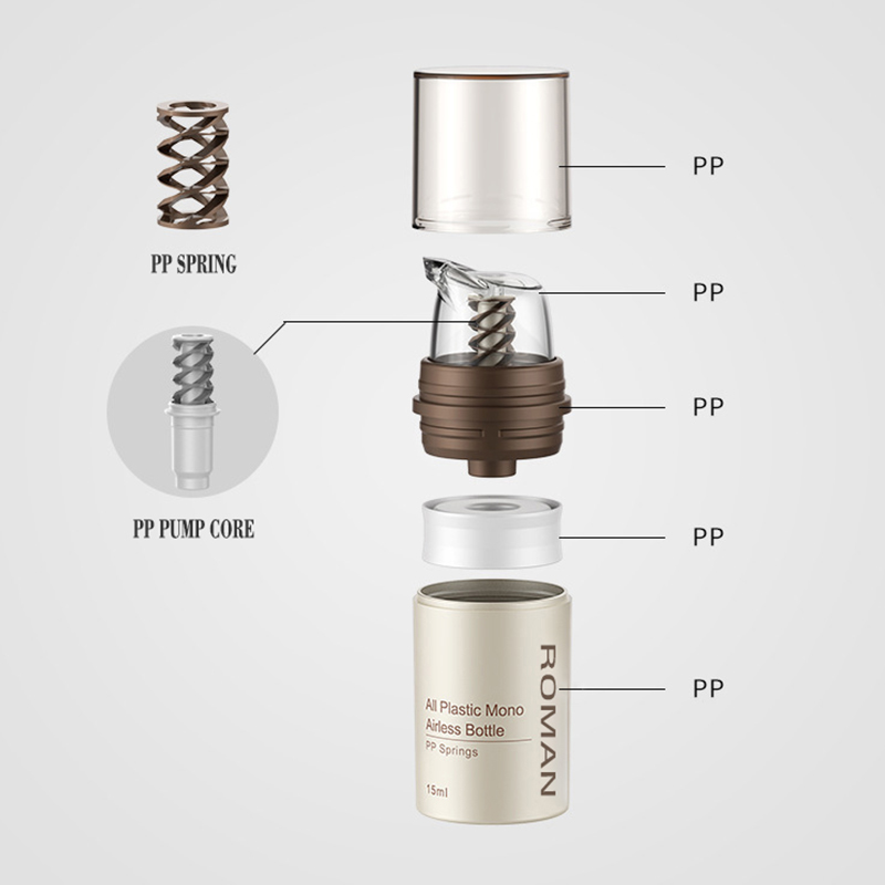 Коричневый пластиковый безвоздушный косметический крем, прозрачная бутылка с насосом, дозатор для ухода за кожей, контейнер для макияжа для крем-геля, лосьона Коричневый пластиковый безвоздушный косметический крем, прозрачная бутылка с насосом, дозатор для ухода за кожей, контейнер для макияжа для крем-геля, лосьона