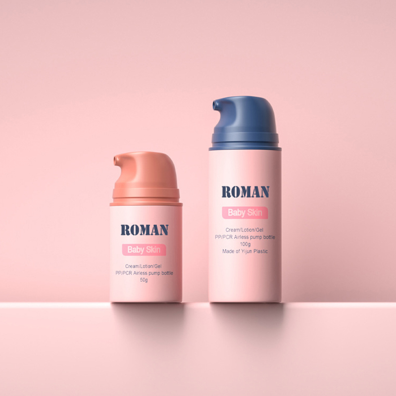 Бесплатный образец, матовые 30 мл, 50 мл, пластиковые безвоздушные бутылки с насосом для лосьона для ухода за кожей, безвоздушные контейнеры для сыворотки для детского крема