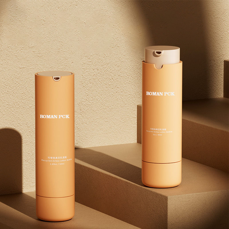 Оранжевый 15 мл 30 мл 50 мл пластиковая безвоздушная бутылка с насосом PP, как для крем-лосьона для ухода за кожей, косметической упаковки сыворотки