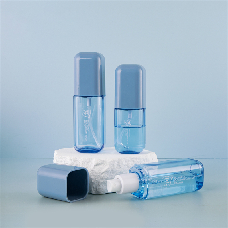 80 мл, 100 мл, 120 мл, толстостенный ПЭТ-пластик, синий косметический спрей, успокаивающий увлажняющий флакон