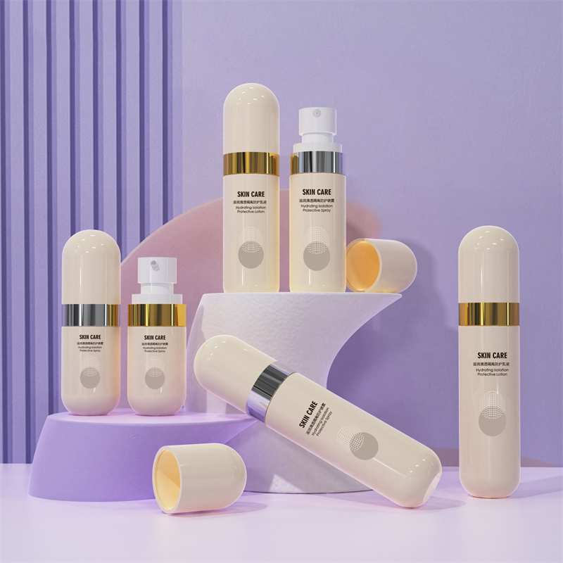 Бежевая пластиковая бутылка, 40 мл, 60 мл, 80 мл, бутылка для спиртового спрея, контейнеры для ухода за кожей, туман для волос, непрерывный солнцезащитный крем, распылитель