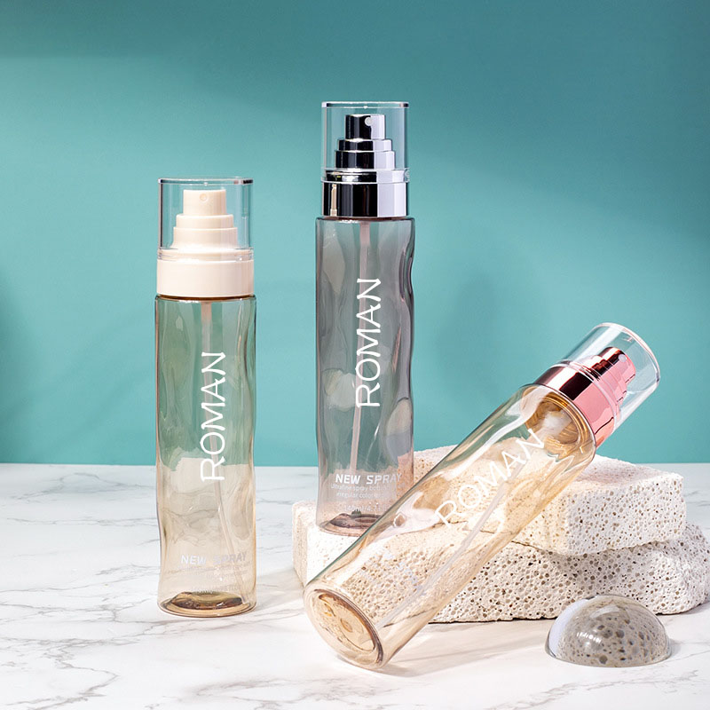 Прозрачные круглые косметические пластиковые флаконы с тонером-спрей, пустой лосьон для тела 100 мл, 120 мл с бутылкой с насосом для сыворотки золотого и серебряного цвета