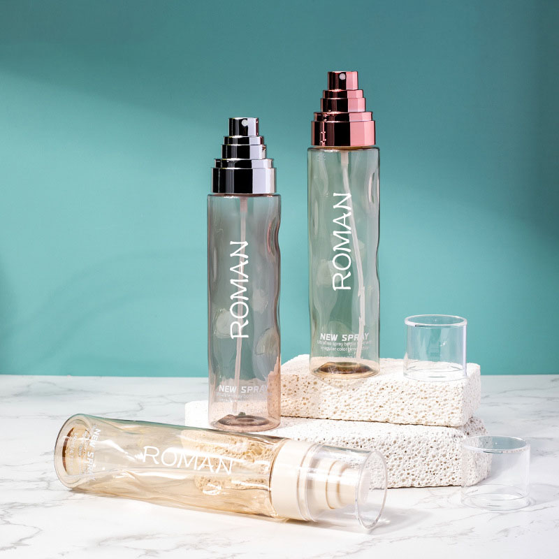 Прозрачные круглые косметические пластиковые флаконы с тонером-спрей, пустой лосьон для тела 100 мл, 120 мл с бутылкой с насосом для сыворотки золотого и серебряного цвета