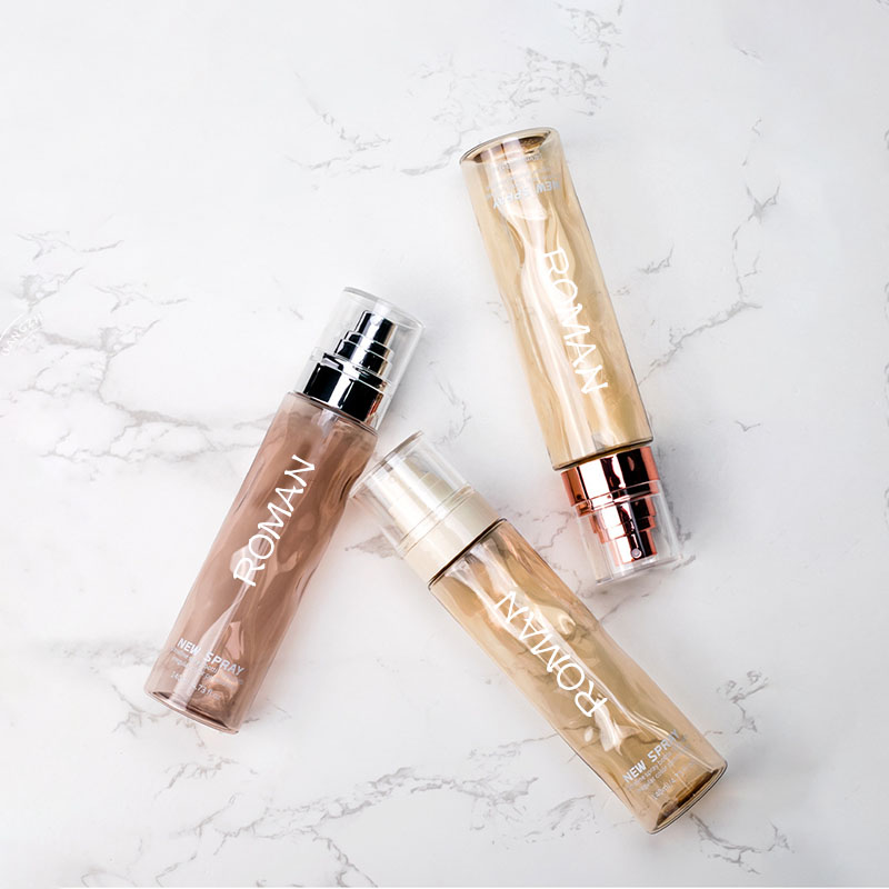 Прозрачные круглые косметические пластиковые флаконы с тонером-спрей, пустой лосьон для тела 100 мл, 120 мл с бутылкой с насосом для сыворотки золотого и серебряного цвета