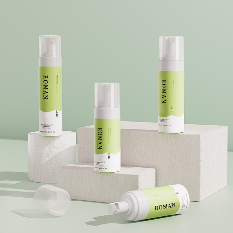 50 мл 80 мл 100 мл 120 мл 150 мл 200 мл Органическая пена для мытья лица Пузырьковая бутылка Оптовая продажа Частная марка Аминокислотное увлажняющее очищающее средство Индивидуальная упаковка