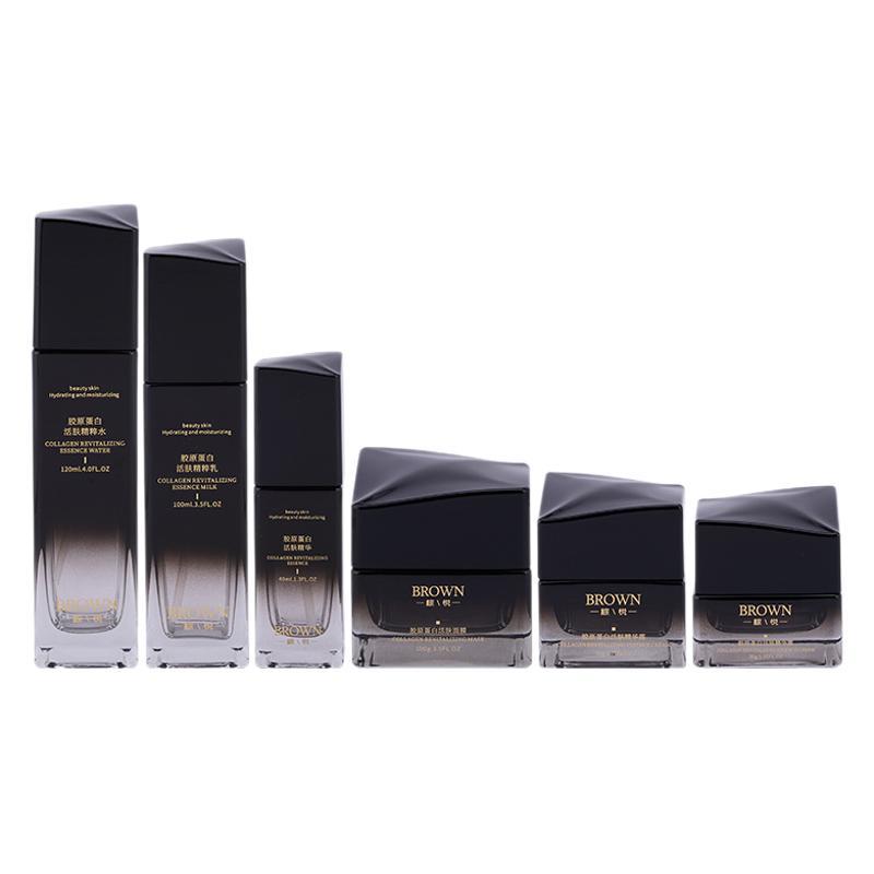 Уникальная квадратная стеклянная кремовая банка с поднятой крышкой для косметической упаковки Уникальная квадратная стеклянная кремовая банка с поднятой крышкой для косметической упаковки