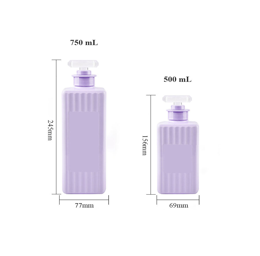 500 мл 750 мл Квадратная пластиковая бутылка-насос для лосьона для домашних животных с полосатой поверхностью для масла для волос, шампуня и кондиционера, косметический контейнер 500 мл 750 мл Квадратная пластиковая бутылка-насос для лосьона для домашних животных с полосатой поверхностью для масла для волос, шампуня и кондиционера, косметический контейнер