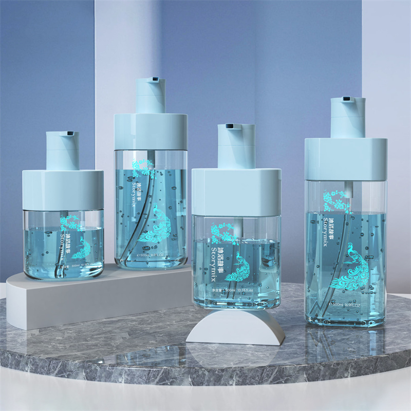 Роскошные 300 мл 500 мл овальные бутылки с лосьоном для мытья тела для взрослых и детей, увлажняющий гель для душа, лосьон, отбеливающий пузырь, функции, аминокислоты