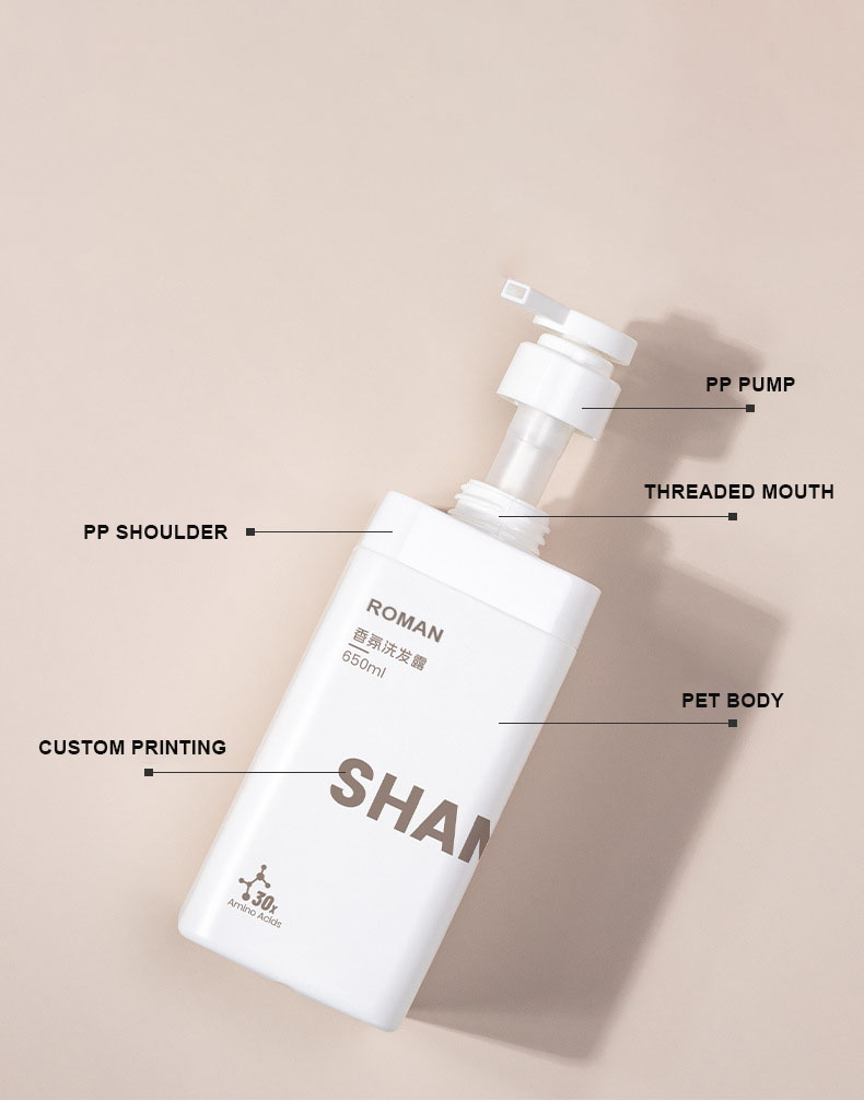 Новый дизайн, частный логотип, матовый белый, 650 мл, квадратная пустая пластиковая бутылка из полиэтилена высокой плотности, жидкий стиральный порошок, 1 л для шампуня, геля для душа Новый дизайн, частный логотип, матовый белый, 650 мл, квадратная пустая пластиковая бутылка из полиэтилена высокой плотности, жидкий стиральный порошок, 1 л для шампуня, геля для душа