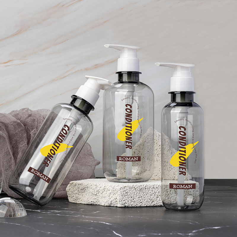 Пластиковые пустые бутылки для лосьона 300 мл 400 мл 500 мл 600 мл ПЭТ Бостон Круглая бутылка для шампуня и кондиционера Бутылка с дозатором геля для душа