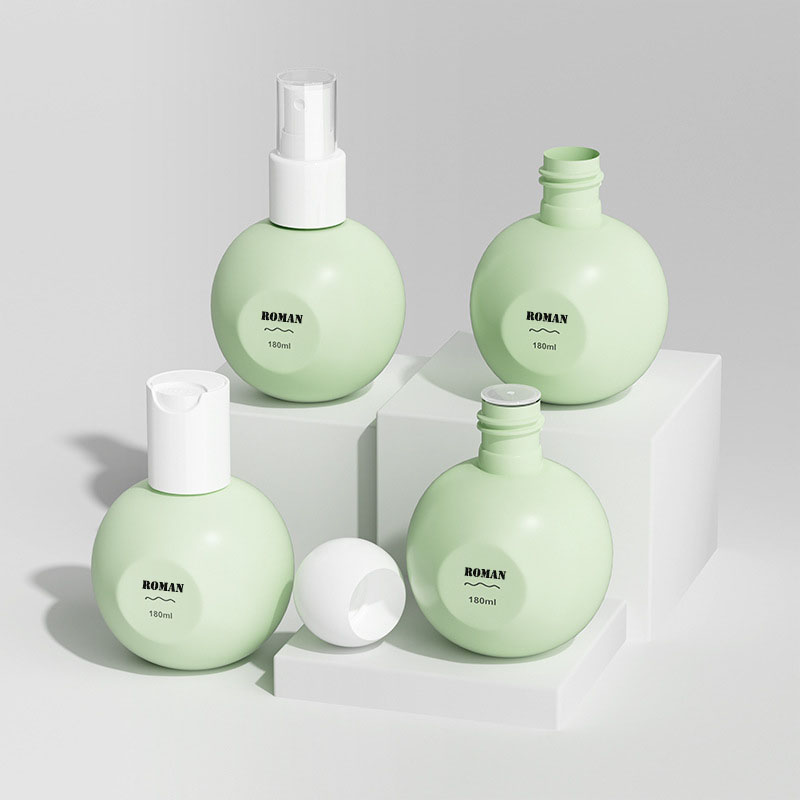 180 мл полиэтиленовые сферические пустые бутылки, новый дизайн, многоразовая пластиковая бутылка с насосом для лосьона для крема, шампуня, парфюмерной косметической упаковки