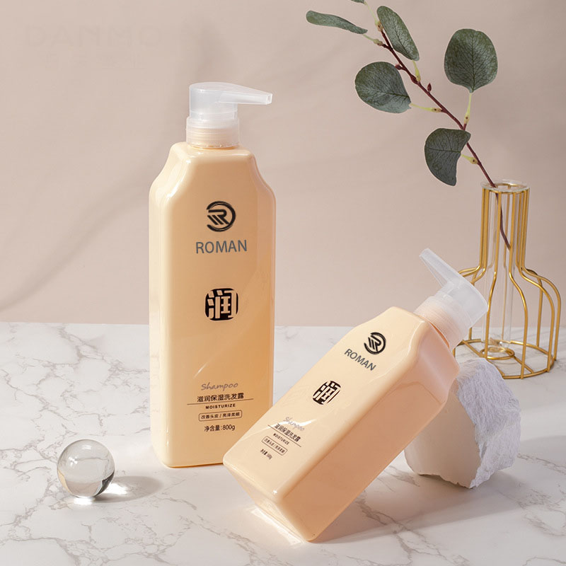 500 мл 800 мл желтый пластиковый молочный лосьон для тела насос ПЭТ пластиковая косметическая мягкая на ощупь бутылка для шампуня