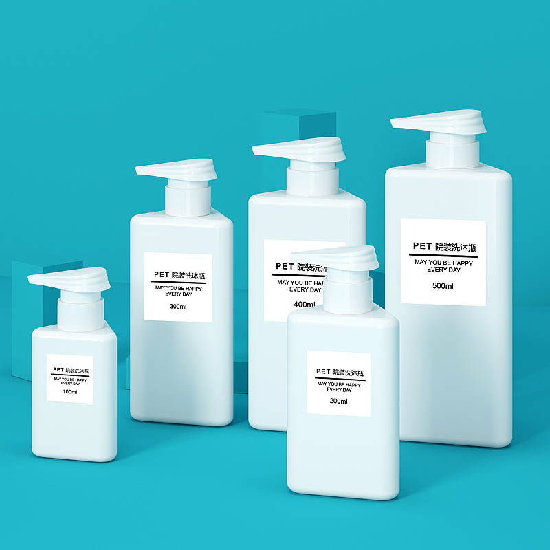 Новая треугольная пластиковая пустая бутылка из ПЭТ для очищающего лосьона для лица или лосьона для ухода за кожей 100 мл, 200 мл, 300 мл, 400 мл, 500 мл, косметическая бутылка