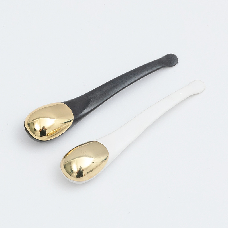 Золотой, серебряный косметический шпатель, высококачественная металлическая ложка для крема для лица и глаз, косметическая ложка для маски для лица Золотой, серебряный косметический шпатель, высококачественная металлическая ложка для крема для лица и глаз, косметическая ложка для маски для лица
