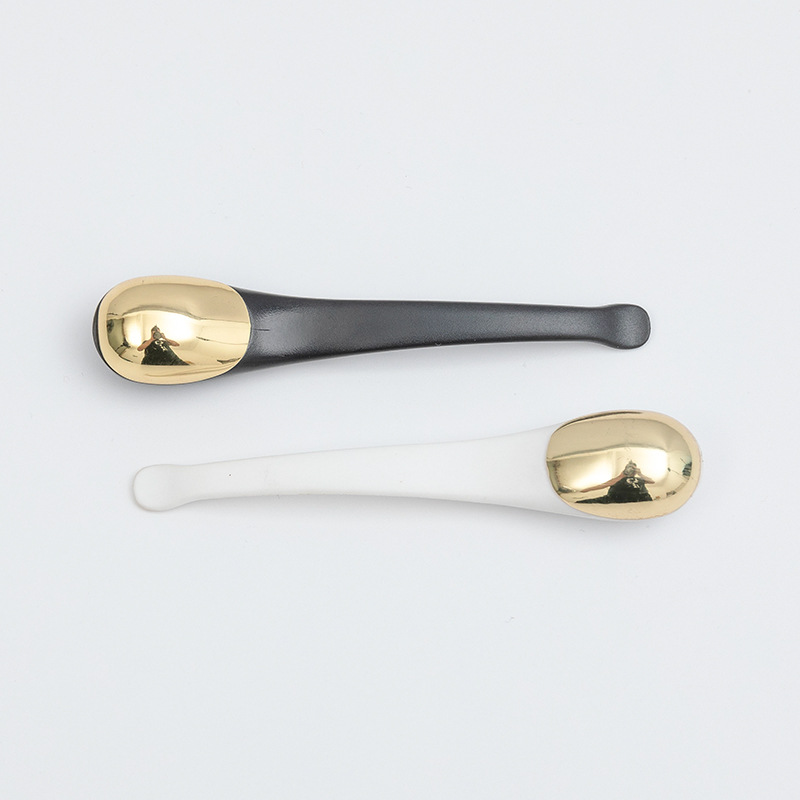 Золотой, серебряный косметический шпатель, высококачественная металлическая ложка для крема для лица и глаз, косметическая ложка для маски для лица Золотой, серебряный косметический шпатель, высококачественная металлическая ложка для крема для лица и глаз, косметическая ложка для маски для лица